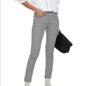 Nili Lotan Black & White  Striped Skinny Pants